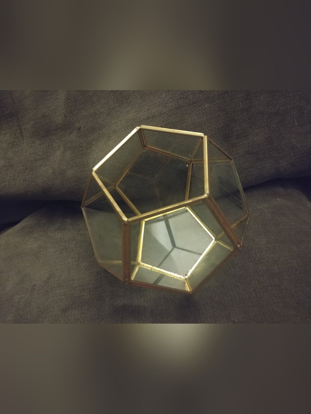 Geometric Glass Box- Gold Frame
